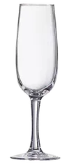 Taça de espumante tipo flauta, vazia