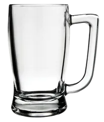 Caneca de vidro com alça, vazia